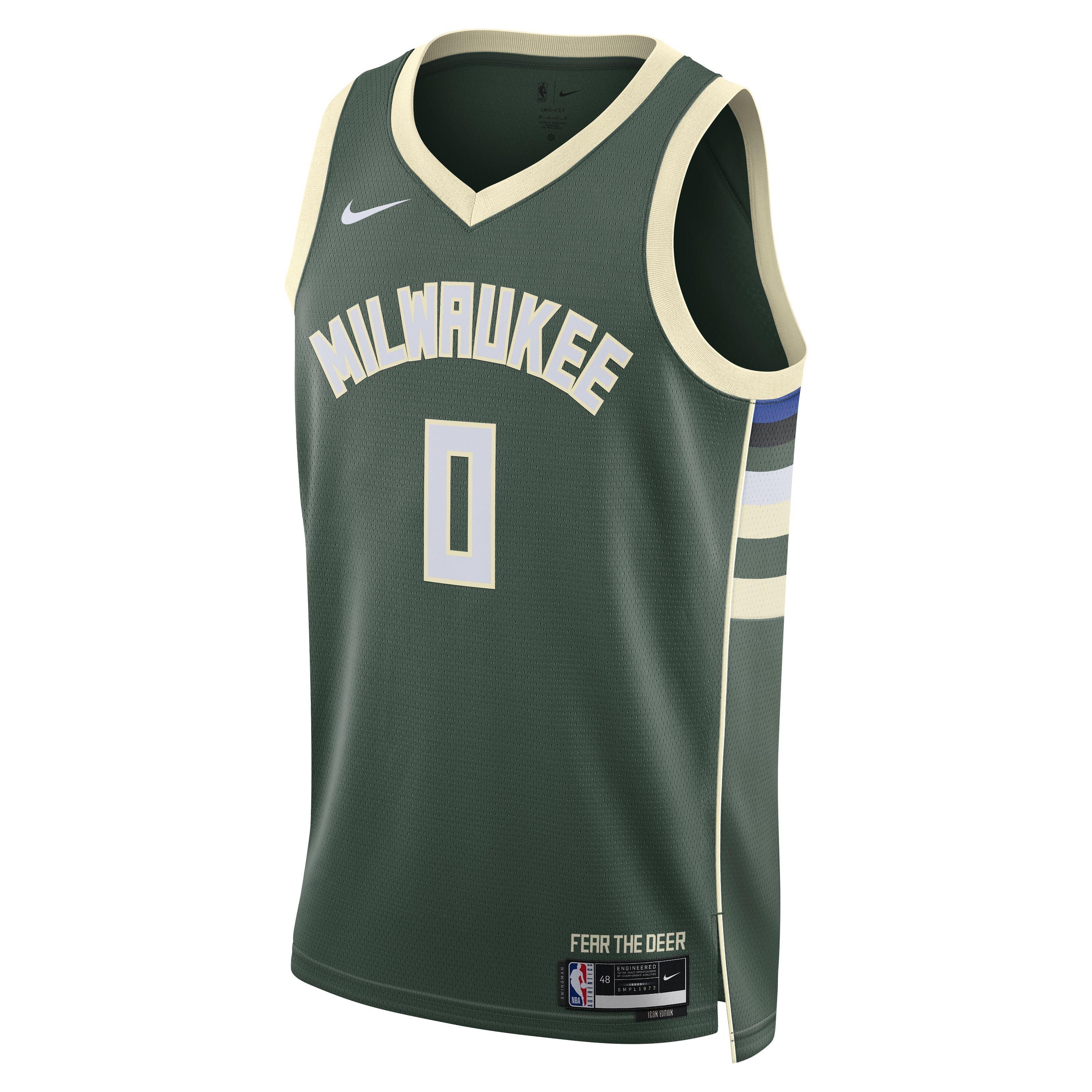 Nike Men's Milwaukee Bucks Dri-FIT NBA Swingman Jersey - Green